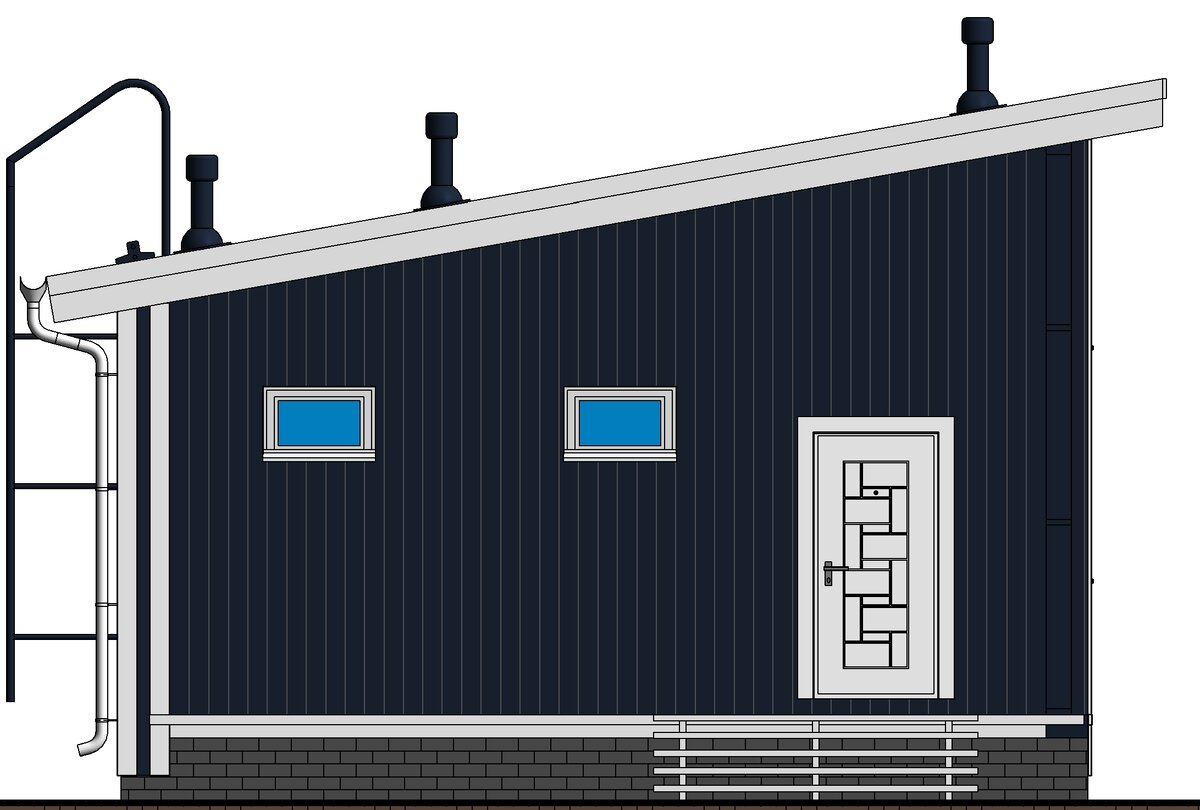 Фасад в осях 1-3