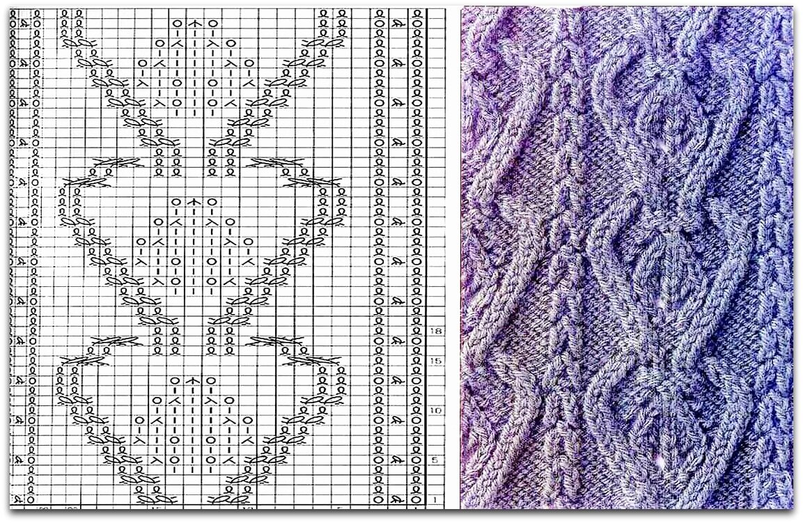 Схема узора «Японские листики»