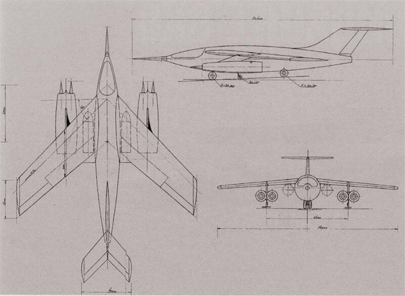 Эскиз Як-ПВРД с четырьмя двигателями. Источник фото: https://topwar.ru/