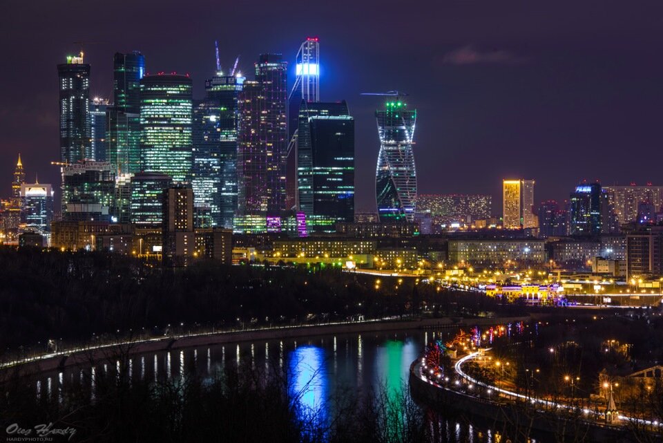 Красивая москва ночью