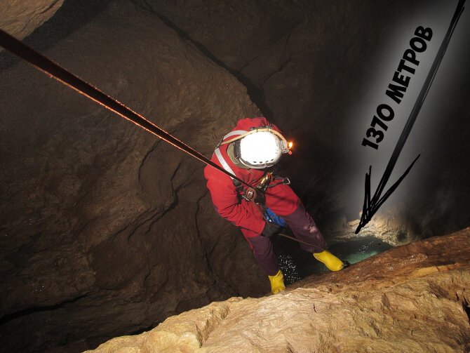 Спуск в пещеру Снежная.