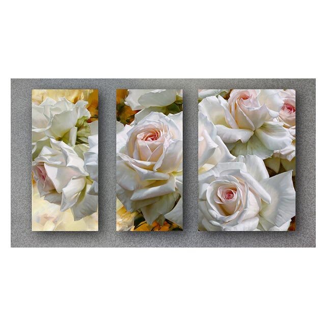 Модульная картина художника Игоря Левашова ''Белые розы''.