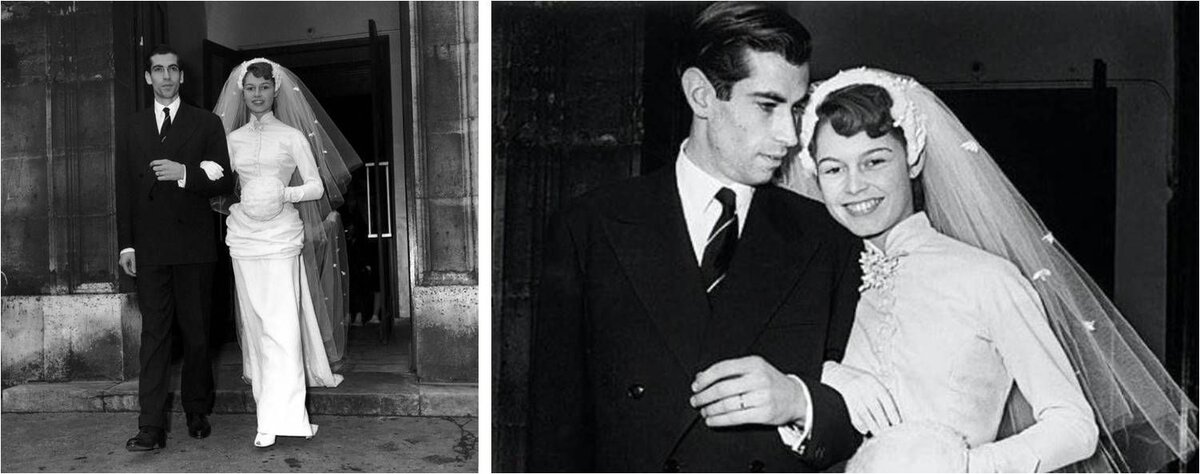 Свадьба Бриджит Бардо и Роже Вадима. 1952 год.   Фото Яндекс картинки.