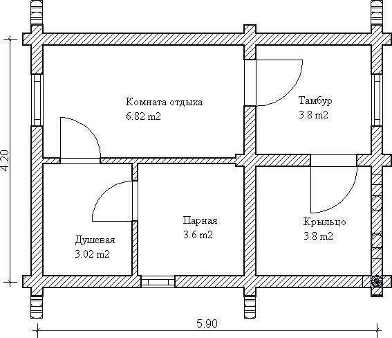 Проект бани 20 кв м