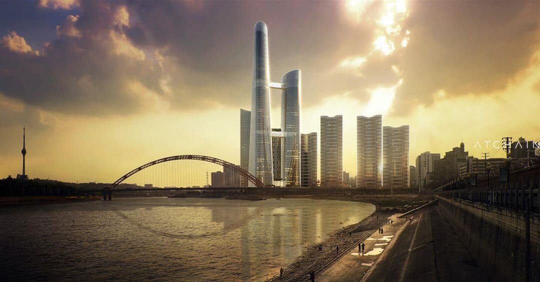 The Bund Fosun Center. Новая будущая достопримечательность Уханя. 
Изображение by atchain https://www.instagram.com/p/CHckvXjsV8B/ 