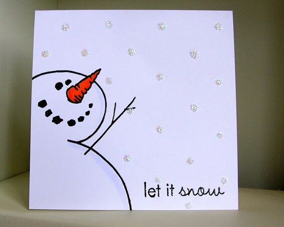 Простые новогодние открытки делаем с ребенком - Рождественские и Новогодние поделки своими руками