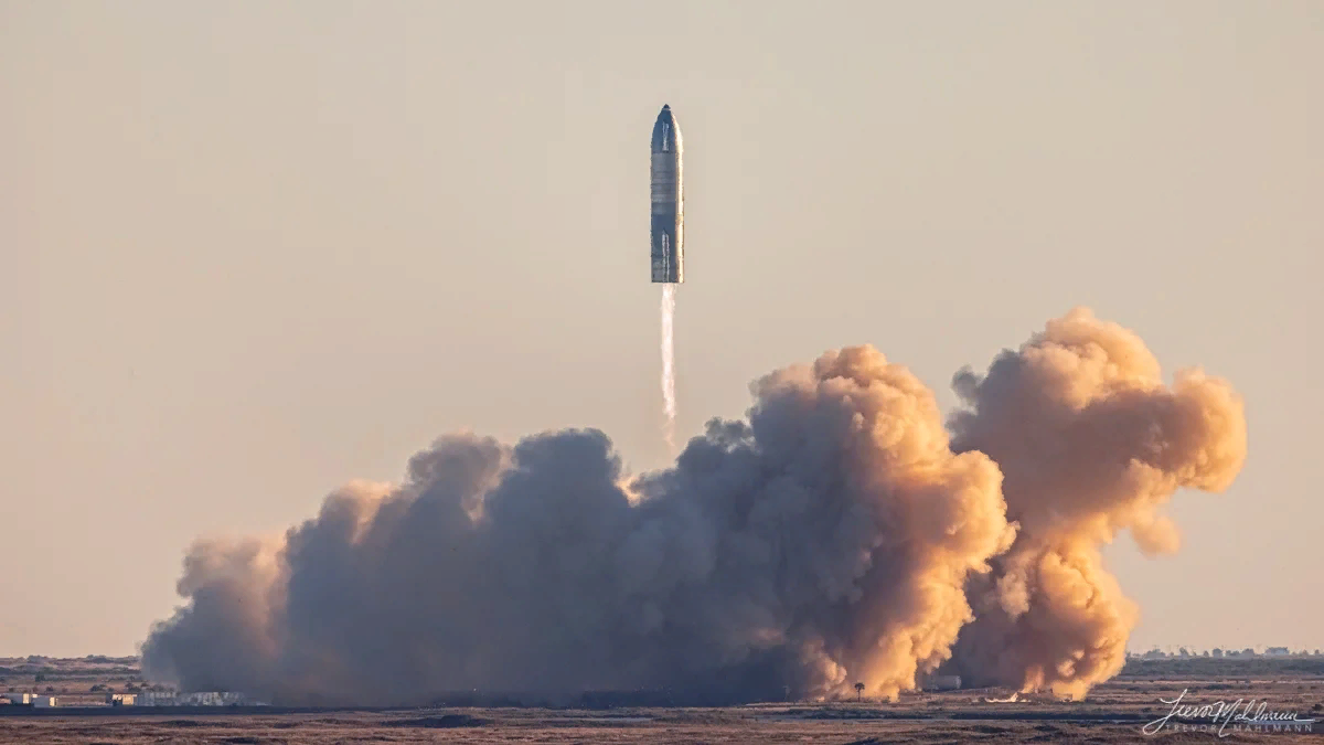 Момент старта Starship SN8.