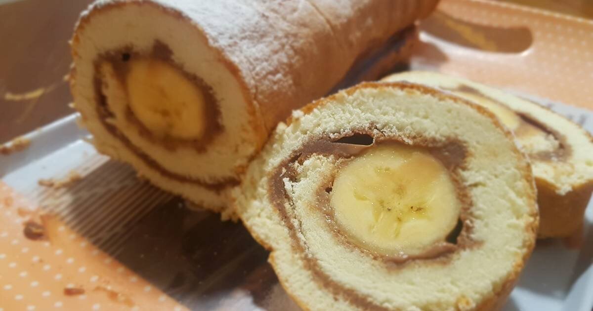 Рецепт десерт банановый рулет