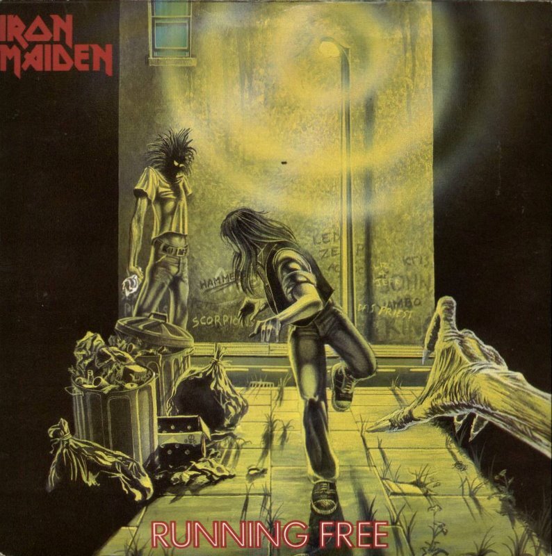 Обложка сингла "Running Free" английской хэви-метал группы Iron Maiden