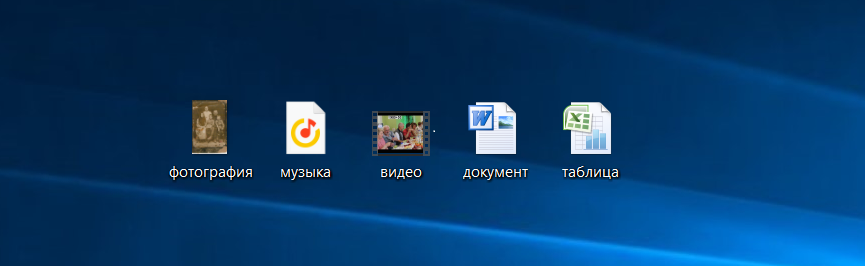 Рис. 2. Обозначения основных типов файлов 