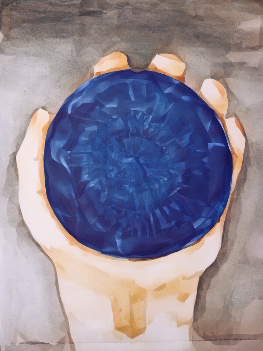 Синий шар. Рисунок автора.