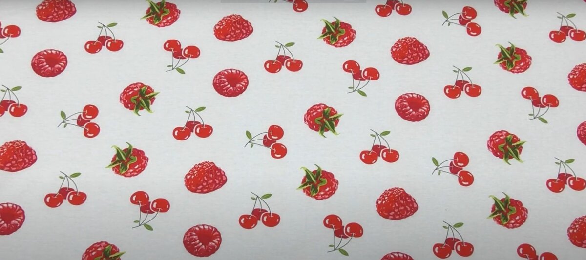 Турецкий трикотаж в Мегаткани, кулирка ягоды малины и вишни