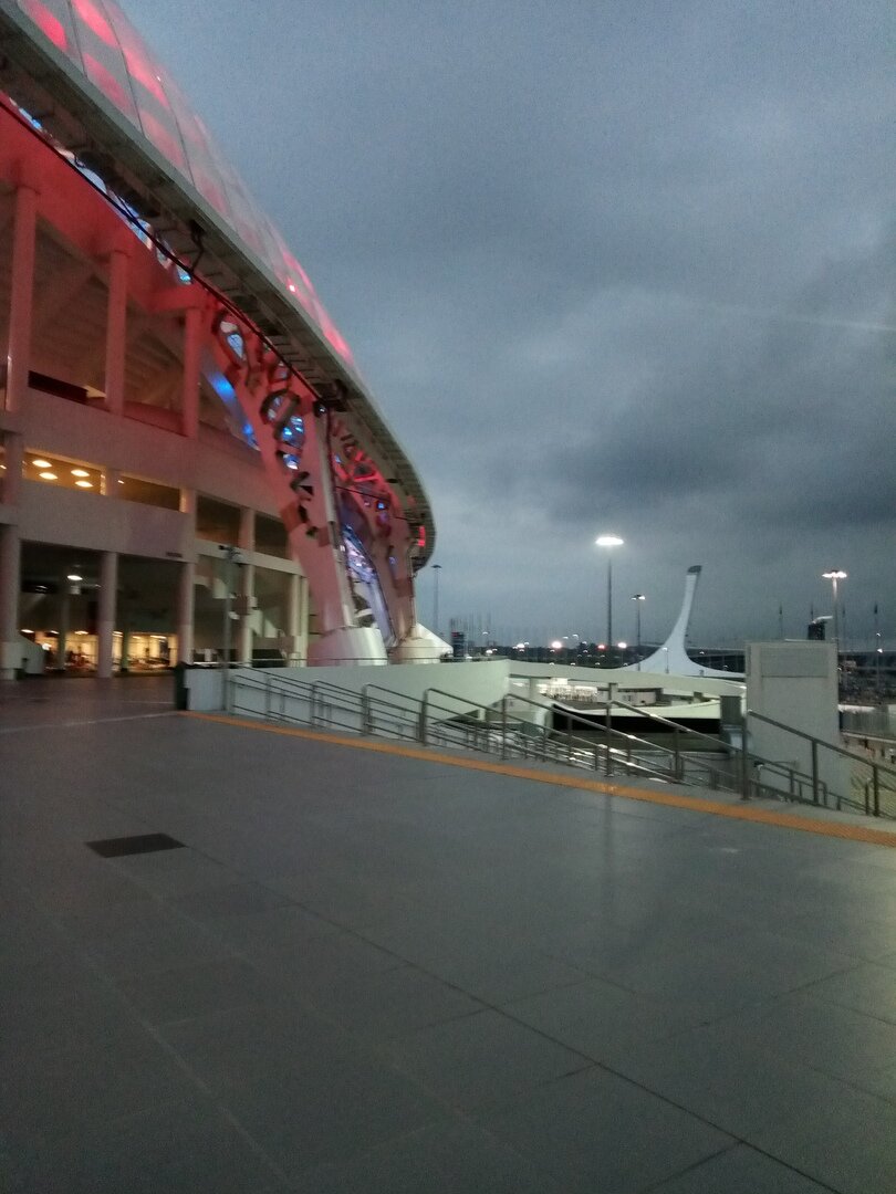 Вид на Олимпийский Парк со стадиона Фишт в Сочи