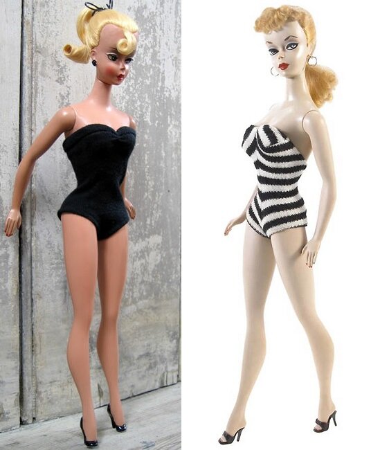 Сувенирная немецкая кукла Лилли и американская детская игрушка Барби. Источник - https://www.pinterest.ru/