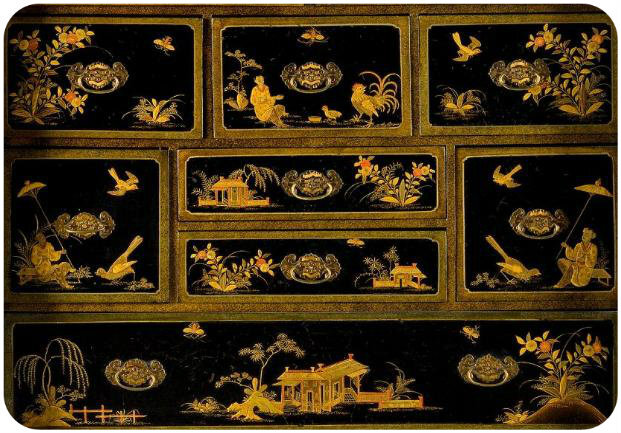 Комод, декорированный в китайском стиле. Фото: www.pinterest.se