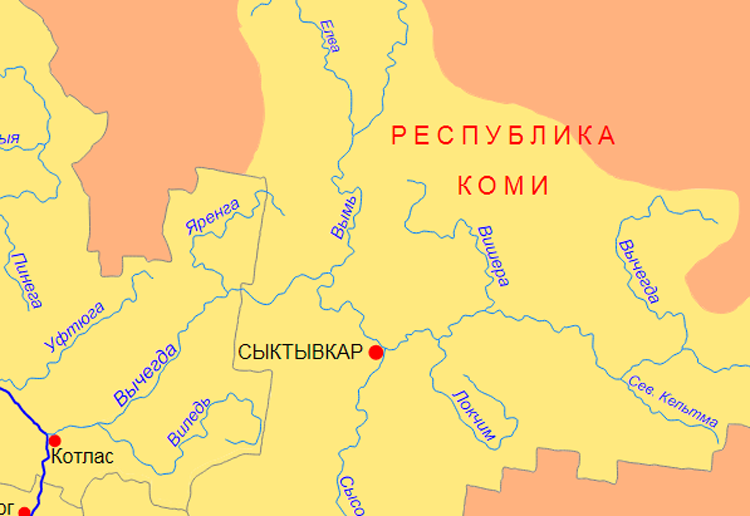 Карта реки печора с населенными пунктами подробная