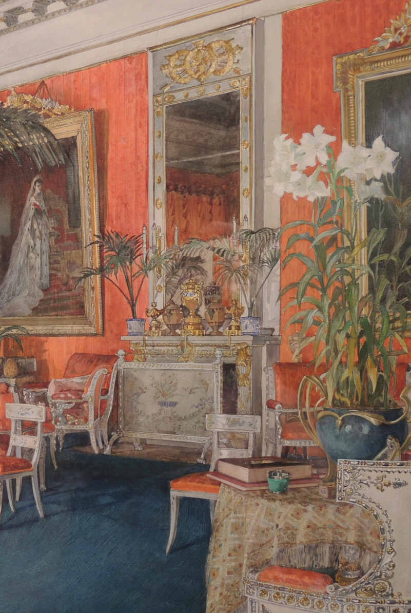 кабинет с. н. и интерьер в имении лопухиных 1844. павловский ампир. премацци усадьба.