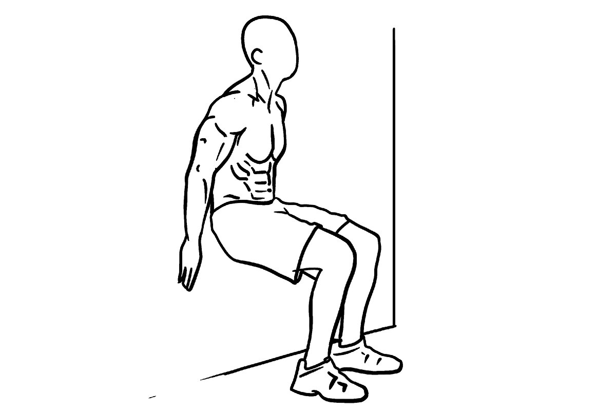 Упражнение стенка. Невидимый стул упражнение. Упражнение стульчик. Приседания у стены упражнение. Упражнение стульчик у стены.