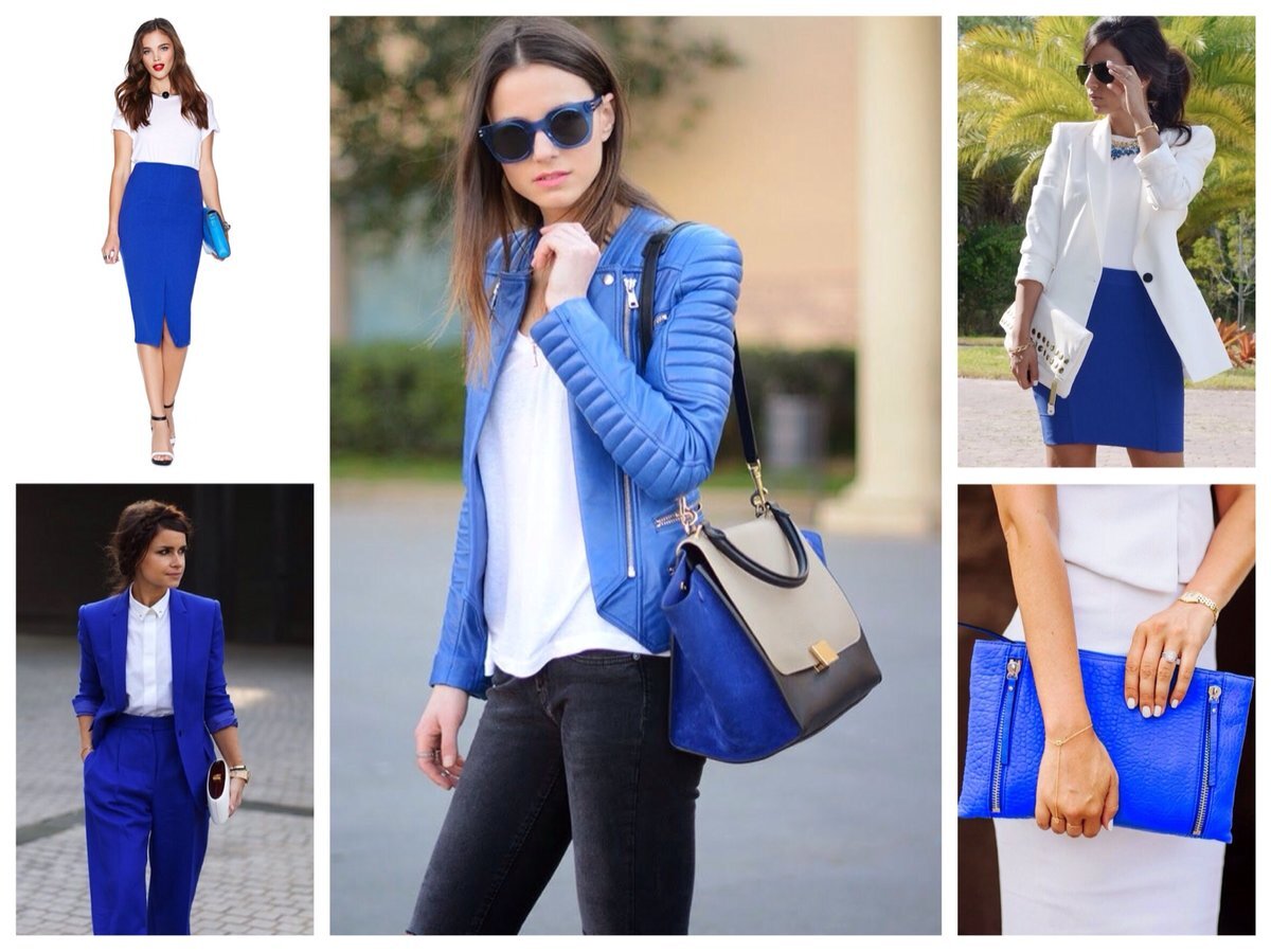 С чем сочетать синий в одежде?