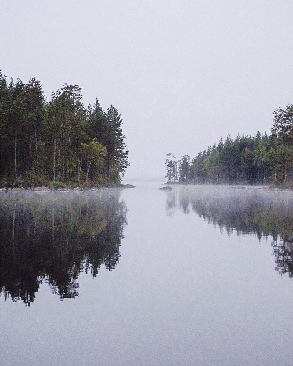 Суккозеро в утреннем тумане. 