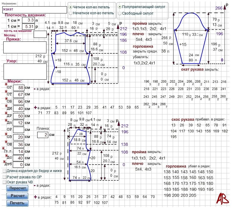 Рассчитать выкройку