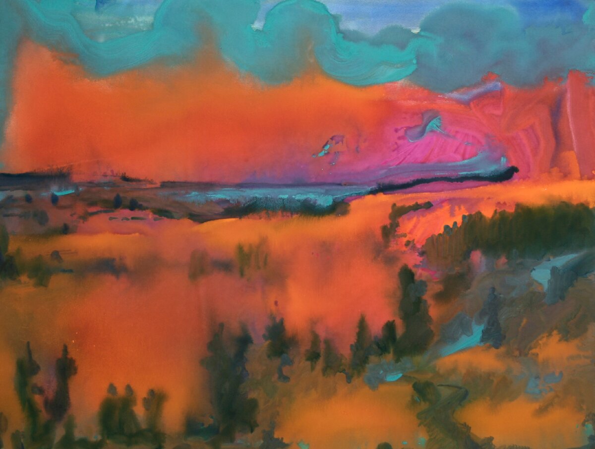 Сергей Галета. БАГРЯНЕЦ.  бумага. гуашь. 65х85 см.