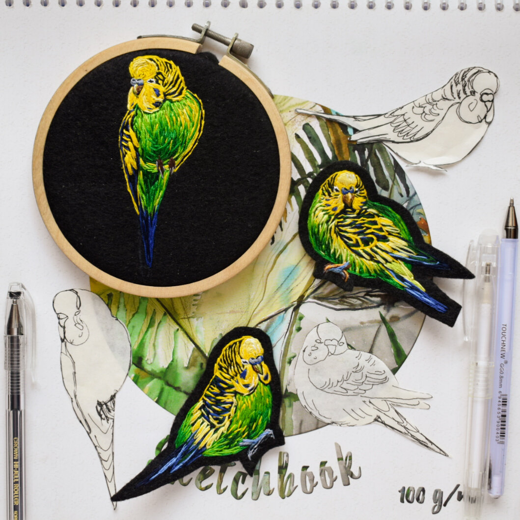 Трафареты к попугайчику