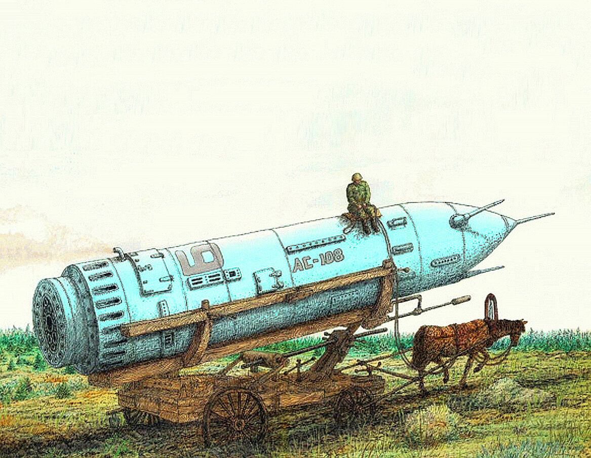 Повозка с ракетой...