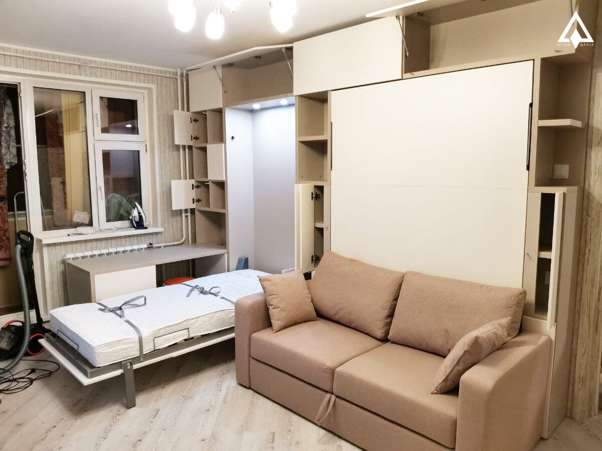 Шкаф-кровать трансформер с диваном