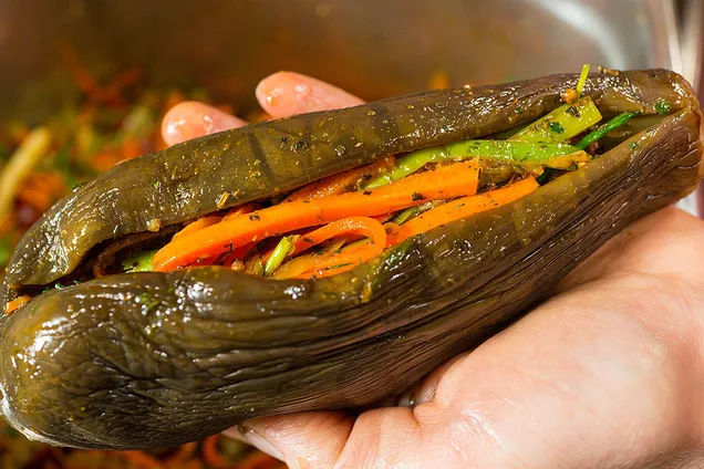 Квашеные баклажаны по-корейски 