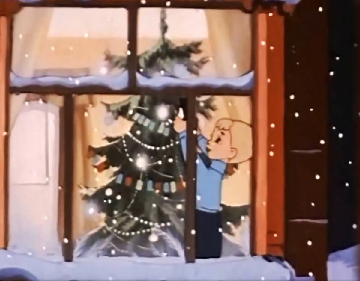 Кадр из мультфильма «Новогоднее путешествие» 1959