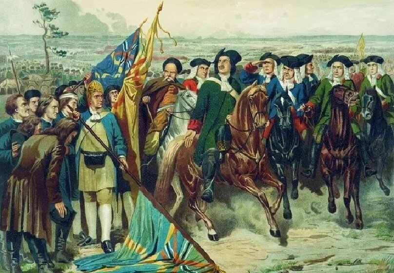 Капитуляция шведской армии под Полтавой в представлении художника А. Кившенко.