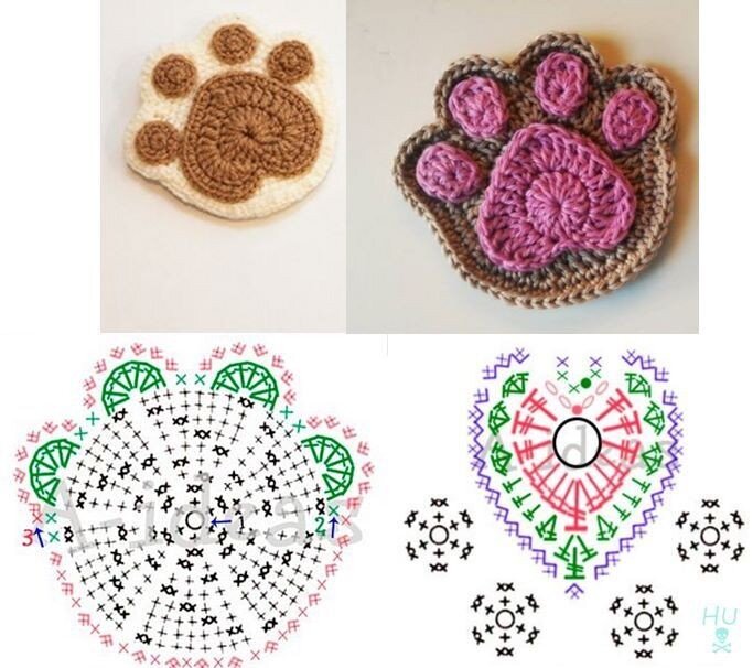 схемы вязания кошачьи лапки крючком. брелок крючком схема и описание. вязаный брелок кошачья лапка. вязаные лапки крючком. лапки крючком для игрушки.