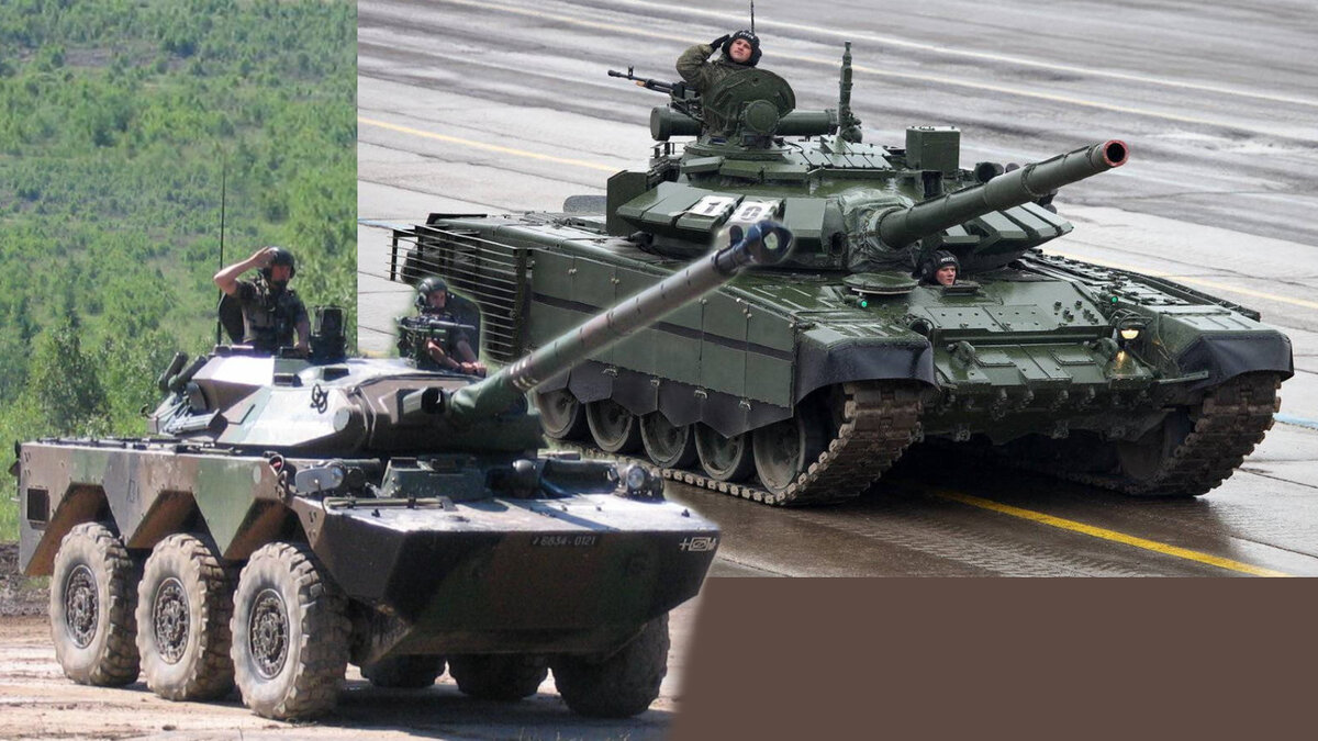 Почувствуйте разницу. Французский "танк" на колёсах AMX-10RC и советский модернизированный танк Т-72. (источник AMX-10RC - moddb.com)