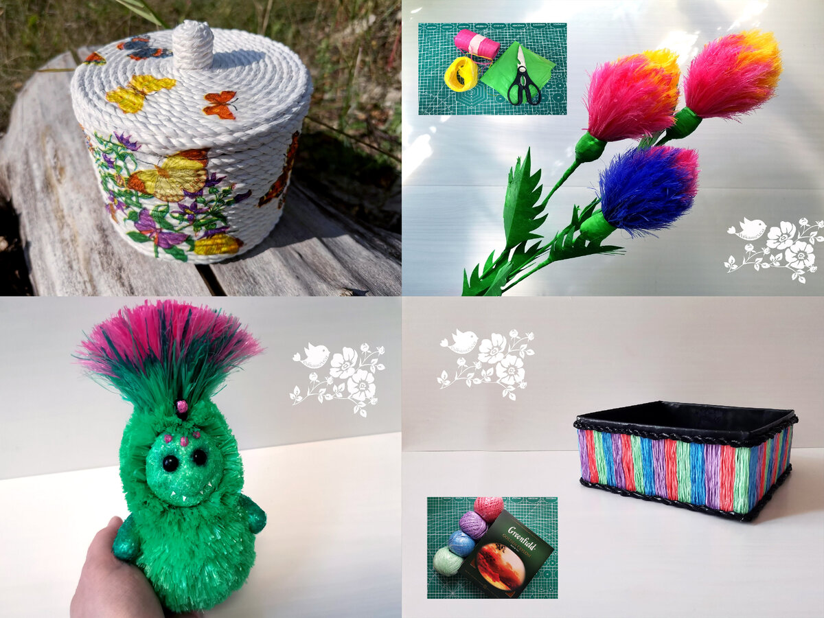 примеры работ из полипропиленовой нити и шнура