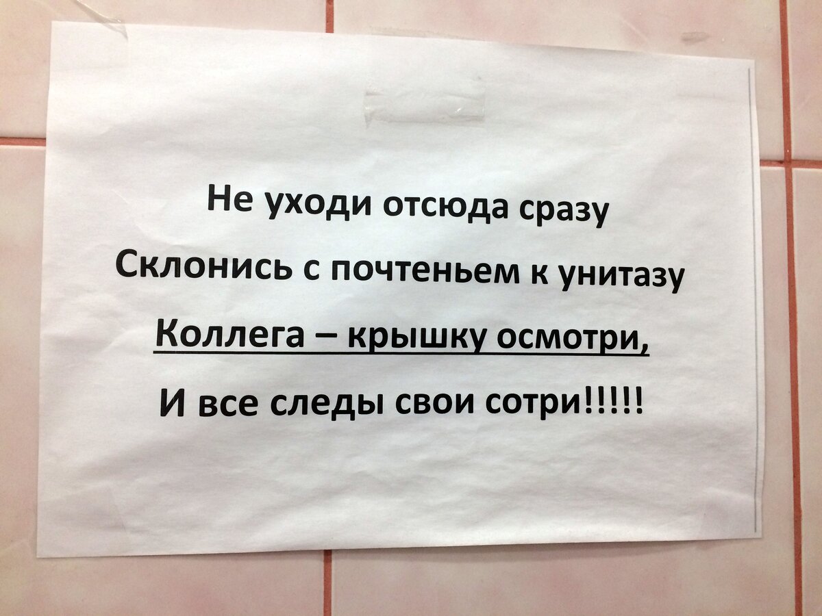 Про пунктуацию молчу, здесь есть косячки поинтереснее. Во-первых, почему коллега? Во-вторых, почему крышку?  Обычно к сиденью и внутренним поверхностям претензии...