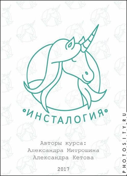 Обложка курса "Инсталогия" от Александры Митрошиной и Александры Кетовой (2017)