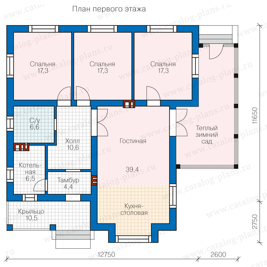 План дома. Изображение с сайта https://catalog-plans.ru