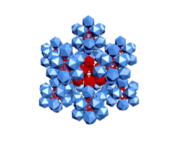Построение следующего уровня икосаэдричесих элементов пространства как фрактальное продолжение. Анимация автора.