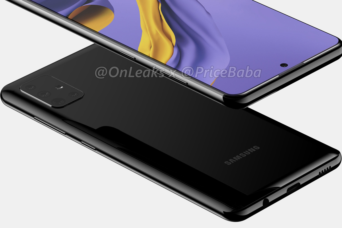 Samsung Galaxy A51 - рендер основанный на CAD чертежах