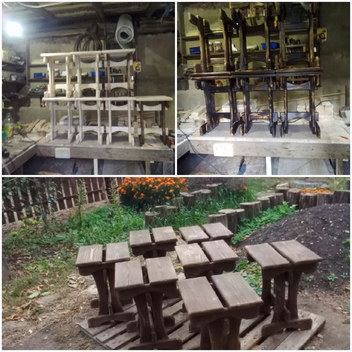 Табурет "Надежда". Сосна. Обжиг с последующей шлифовкой. 2019 г.