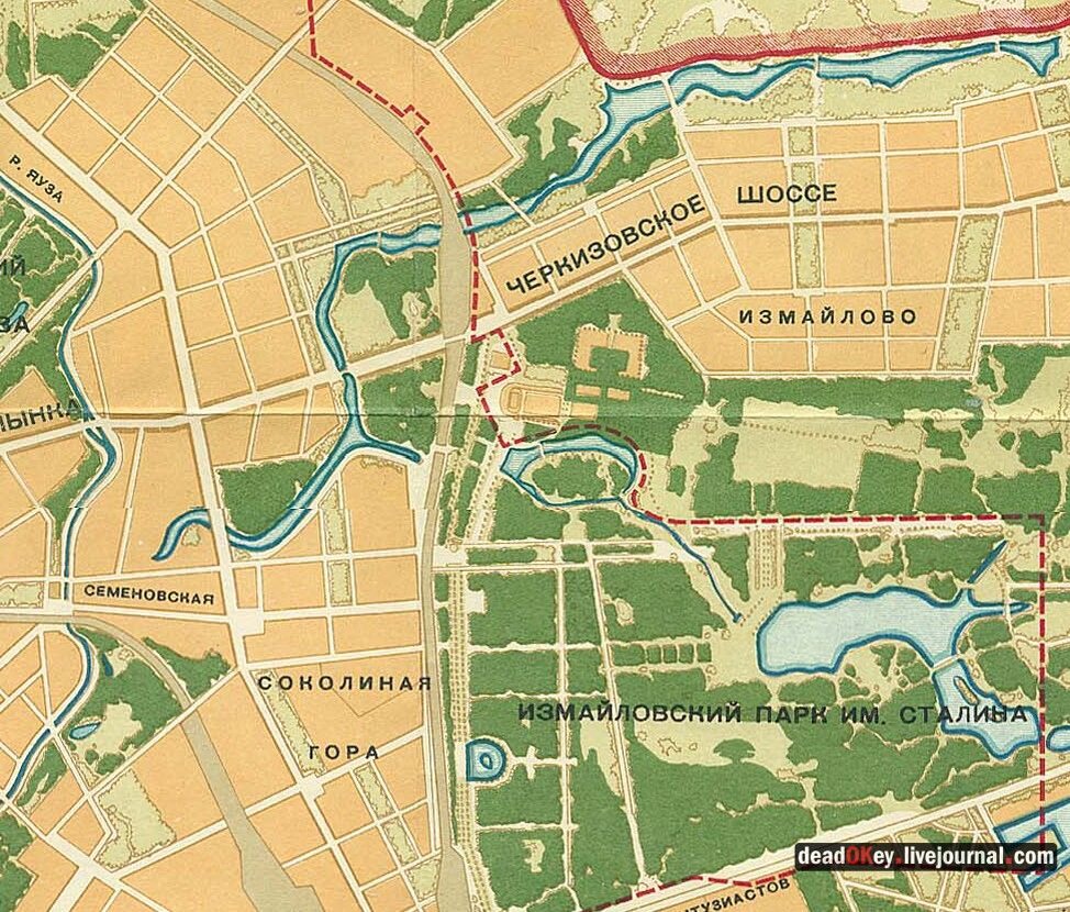 Старая карта измайловского парка