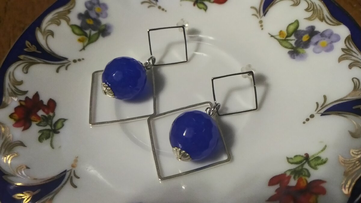 Серьги с халцедоном