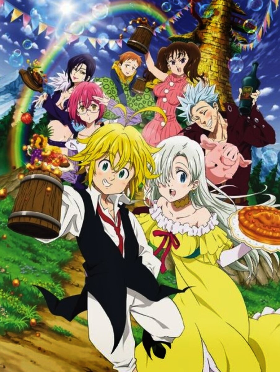 Не так давно, группа зверски сильных рыцарей преступников затеяли государственный переворот, Но их остановило некоторое событие, которое получило название Святое рыцарство, именно рыцарство поставила на место преступников и сохранила в стране порядок. Увы, это было просто официальная версия тех событий. Ведь дочь короля, которого свергли с престола, Элизабет смотрит на мир по-другому, как и на эту ситуацию в целом. Те, кто называют себя святыми рыцарями, каждый день тренируется, чтобы получить незримое могущество, используют свою силу для того, чтобы держать в страхе простой Люд. Король не смог сдержать их силу, я именно это повергло страну в пучину хаоса и отчаяния. Но всё-таки надежда живет в сердце Элизабет, она верит в то, что те самые преступники, которые называются "Семь Смертных грехов", могут отпор святым рыцарям, ведь однажды они бросили им вызов. Принцесса сбежала, надев ржавый доспех, она надеется найти Тех самых Семь смертных грехов , удача всё-таки решает ей улыбнуться, она решает отдохнуть в таверне и и встречает там милого на вид юношу. Чудо, я этот мелкий проказник является тем самым капитаном семи смертных грехов - капитаном Мелиодасом. Он с радостью выслушал девушку Ну, и решил что отправляться на поиски остальных они должны вместе.