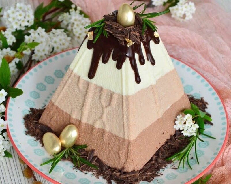 Пасха творожная заварная – три шоколада 