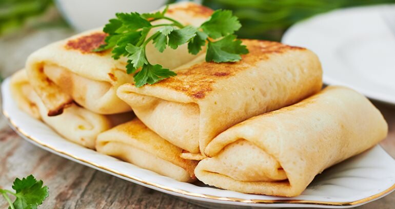 Блины с мясом.