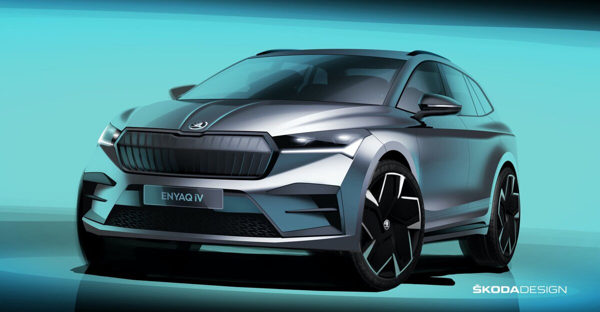 Первый электрический кроссовер у Skoda - Enyaq iV.