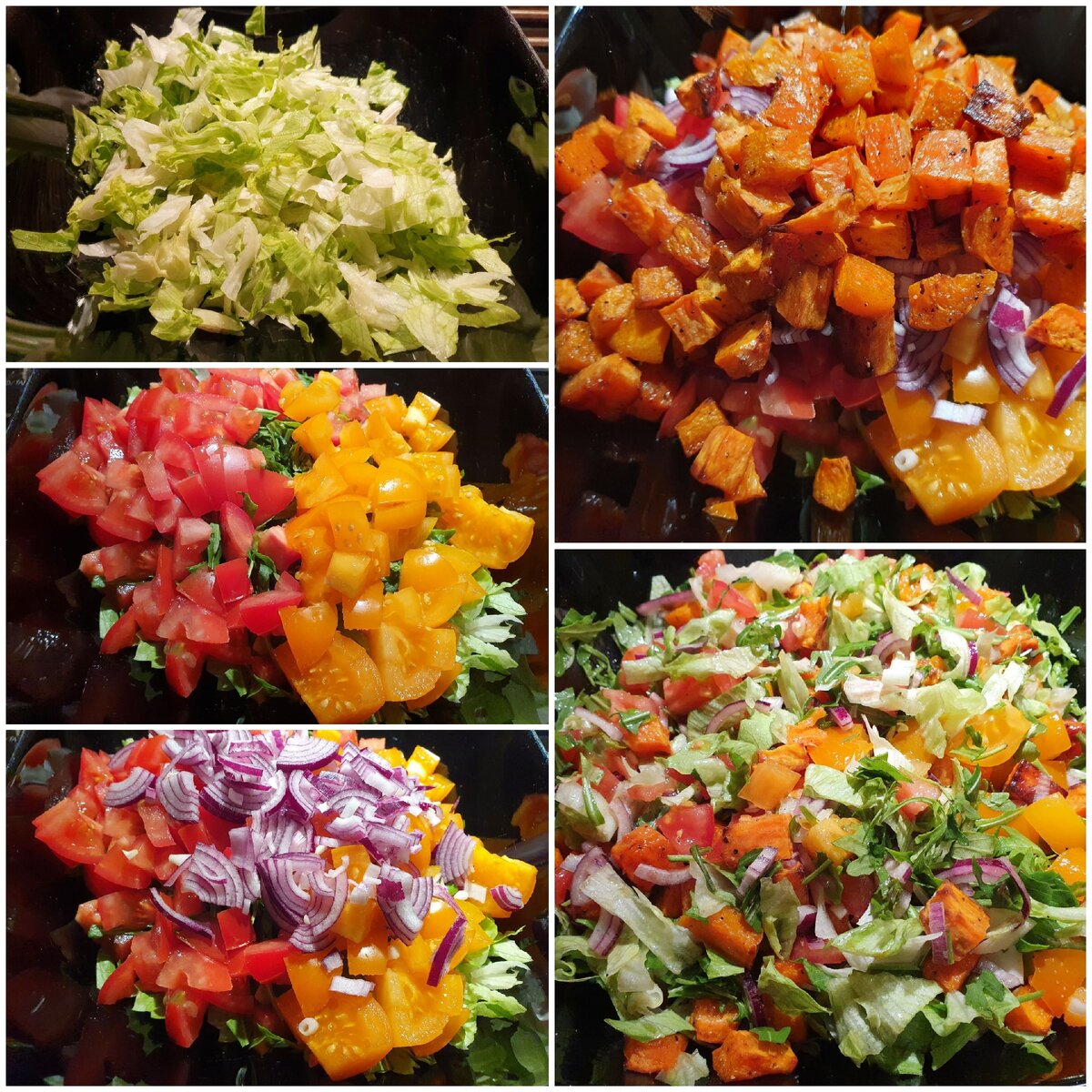 Салат с запечённым бататом