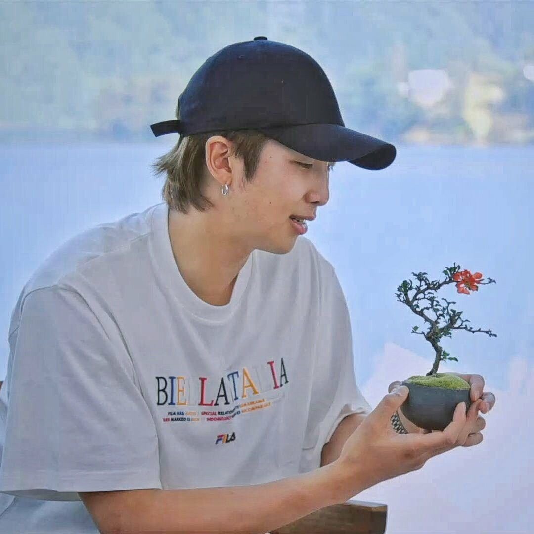 BTS. Kim Nanjoon & his bonsai