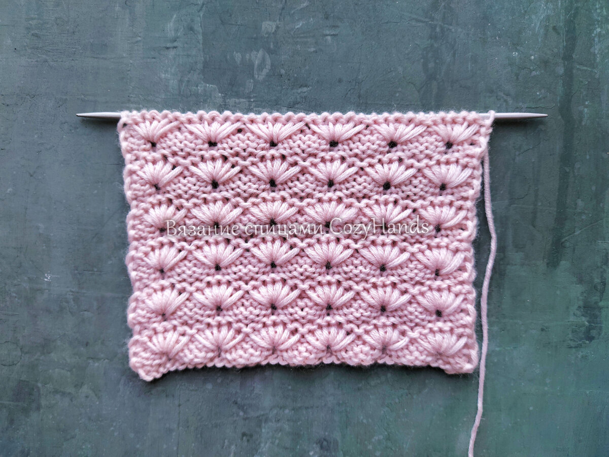Нежный узор спицами для вязания свитеров, шапок